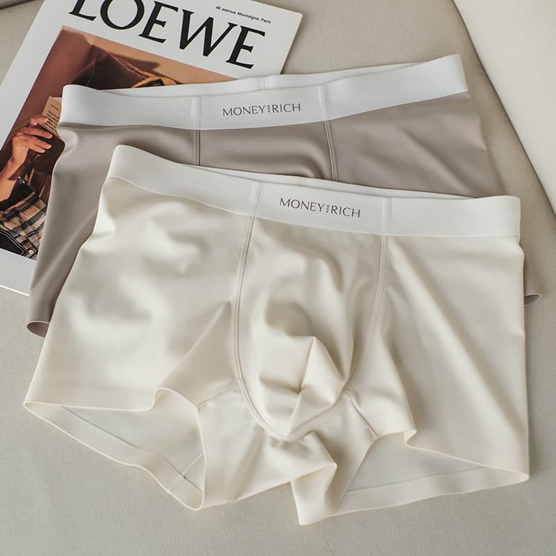 Summer Cool Ice Silk Boyfriend Boxer Briefs for Men, Breathable Teen Underwear