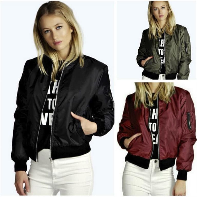 eBay AliExpress Hot Selling Item Europe and America Autumn/Winter New Style Solid Color Short Fashion Zipper Outerwear Jacket Short Coat