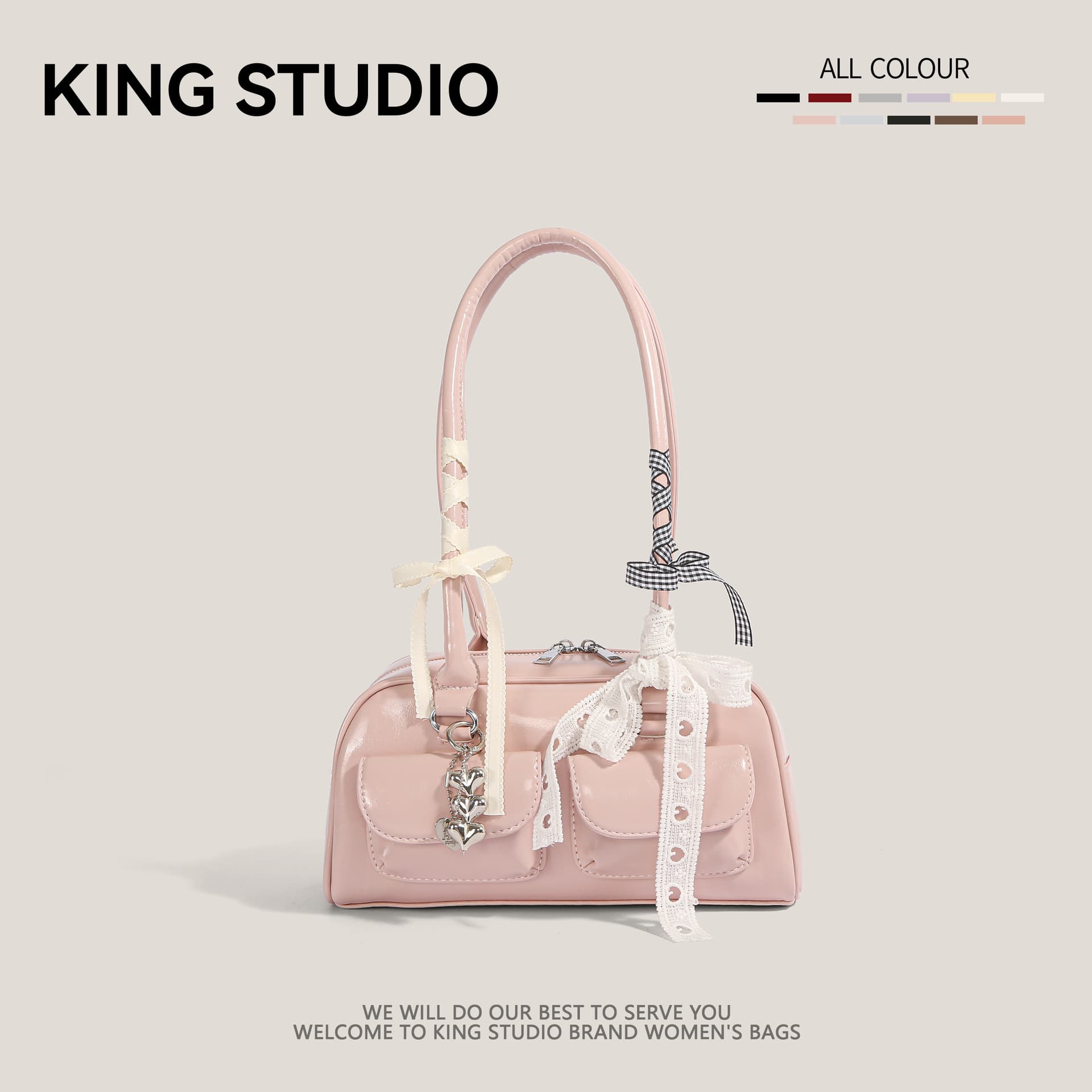 Heo Yunjin needle-faint same style Korean blogger niche Boston tote bag underarm bag large capacity commute shoulder bag