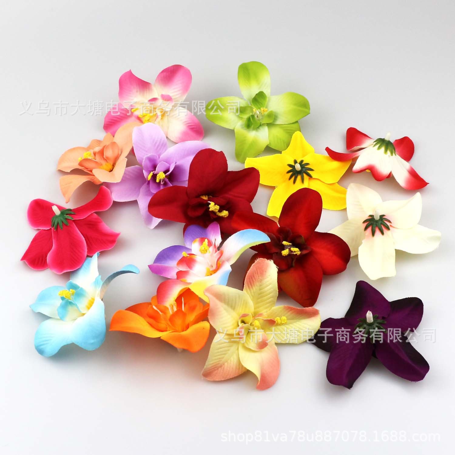 8cm Autumn Color Artificial Flower Cat Orchid Hairpin DIY Headdress Hair Clip Hair Garland Decorative Accessories Silk Flower