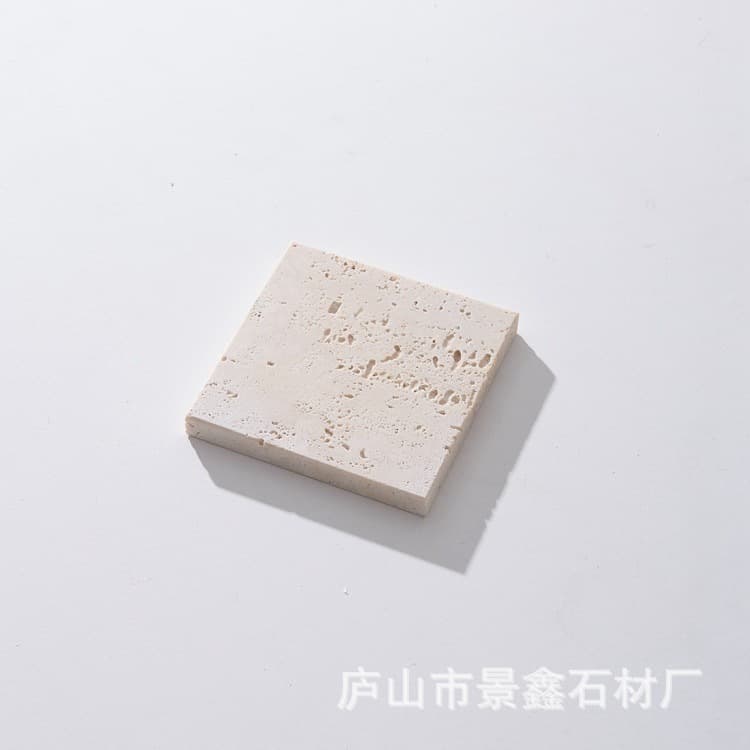 European Vintage Natural Travertine Marble Flat Tray Hotel Western Restaurant Fruit Plate Dinner Plate Kitchen Decorative Plate