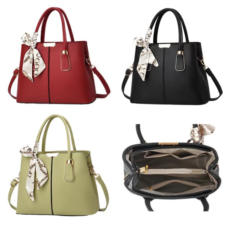Handbag 2024 New Style Simple Scarf Elegant Women's Tote Large Capacity Pebbled Grain Leather Bag Commuter Style