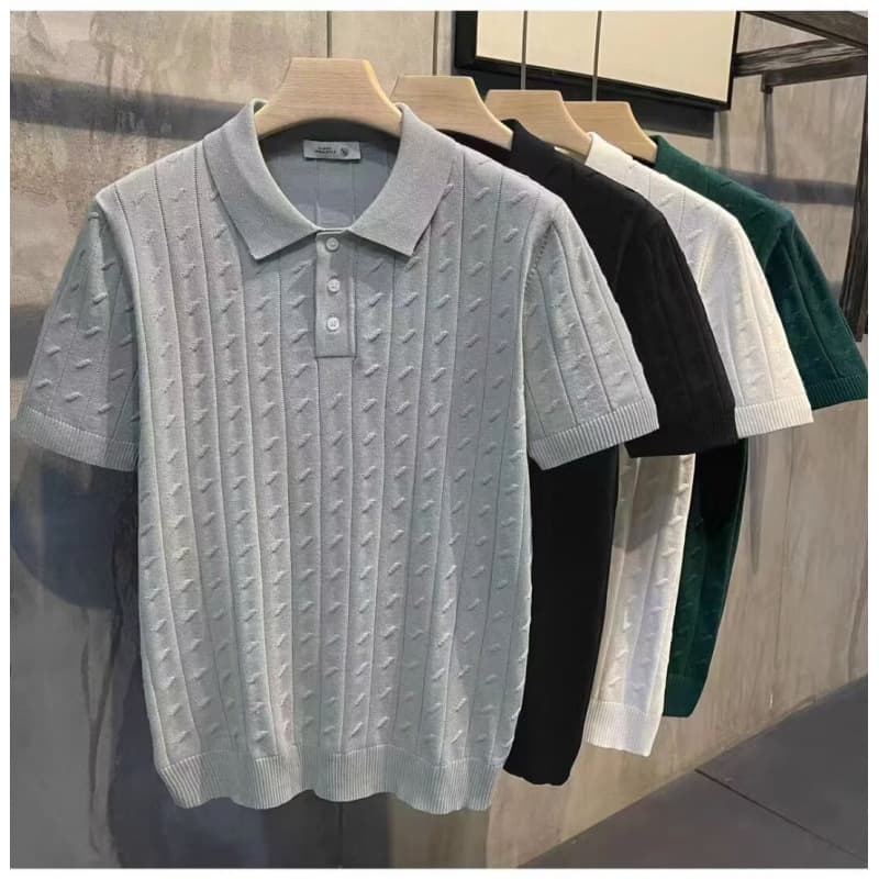 Short-sleeved spring and summer business men's polo shirts slim-fit business casual middle-aged fashion urban regular simple casual