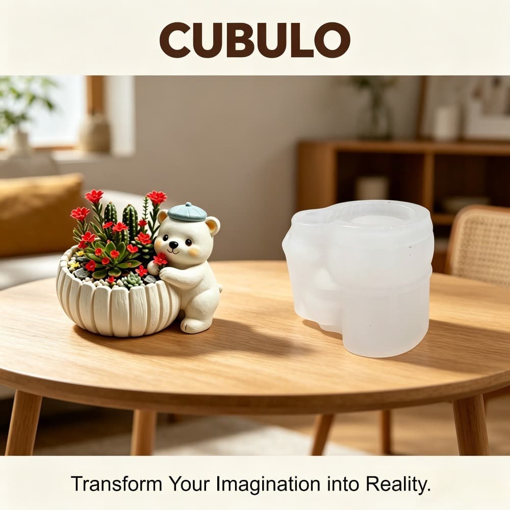 Cross-Border Best-Selling Bear Storage Jar Silicone Mold for Aromatherapy Candles and Plaster Flower Pot Mold
