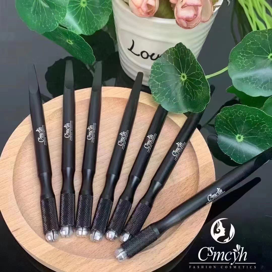 CS Handmade Eyebrow Pencil Cross-Notch Microblading Pen Mist Eyebrow Pen Embroidery Pen Holder Blade Cartridge Shading Pen Holder Semi-Permanent
