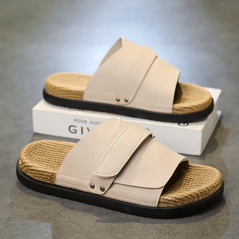 Birkenstock Sandals Summer Men's Outdoor Thick Sole Non-slip Casual Slide Soft Sole Half Slippers Export Large Size 48