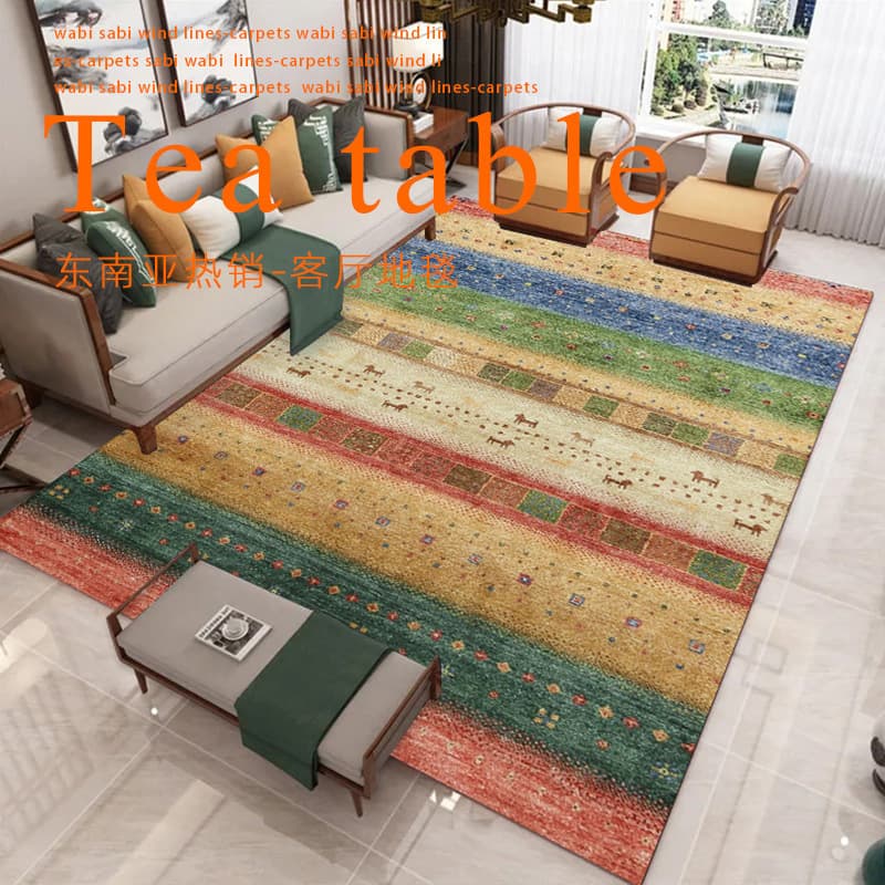 Cross-border Crystal Velvet Carpet Turkish Ethnic Style Soft Water-Absorbent Cold-Proof Carpet Large Area Flat Carpet for Living Room