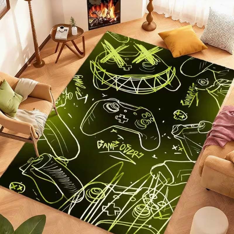 Cross-border Temu Amazon Gaming Absorbent Carpet, Easy to Clean, Cool-Proof Crystal Velvet Carpet for Home Living Room