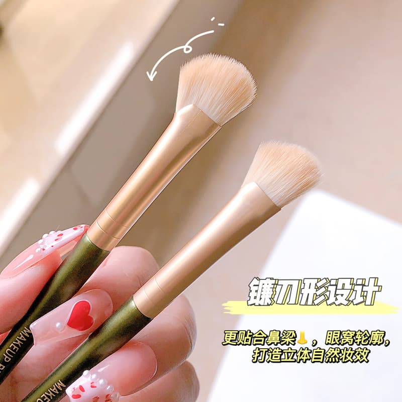 JONBOS Sickle Nose Brush Repair Brush Half-Fan Oblique Flat Head Makeup Brush Nose Side Brush Nose Beauty Tools