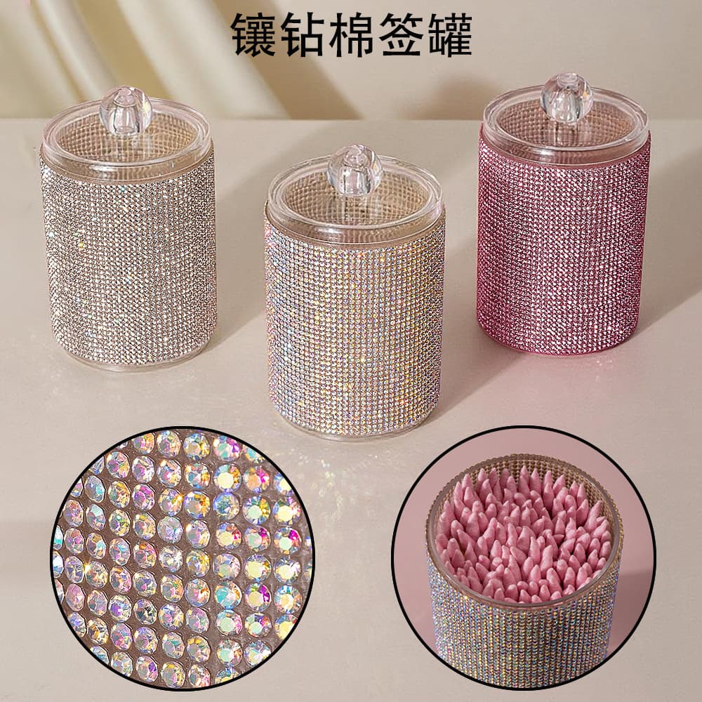 High-looking new toothpick box with diamond toothpick storage box Home creative kitchen refrigerator storage box with lid