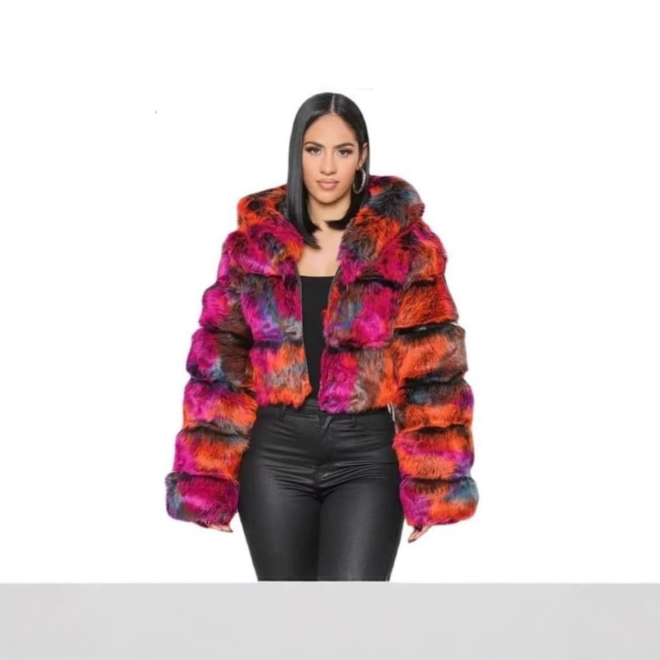Wholesale New Autumn/Winter Faux Fur Coat with Hood for Women, Export Quality, Warm and Stylish