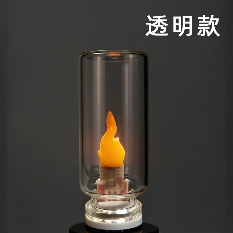 Cross-border Hot-selling Simulation Flame USB Lamp Night Light Ambient Light Glass Bottle LED Electronic Candle Night Light Bedroom