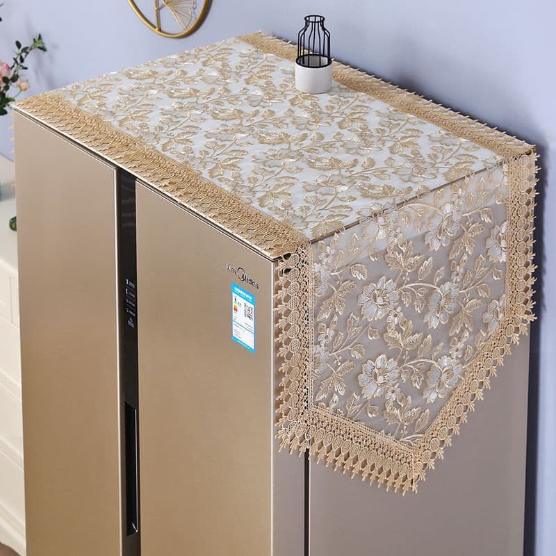 Refrigerator Dust Cover, Modern Simple Home Use for Single/Double Door Fridge, Water and Oil Resistant Dustproof Sheet