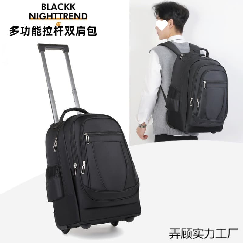 Trolley Backpack with Wheels for Middle and High School Students, Large Capacity, Lightweight Travel Bag for Boys