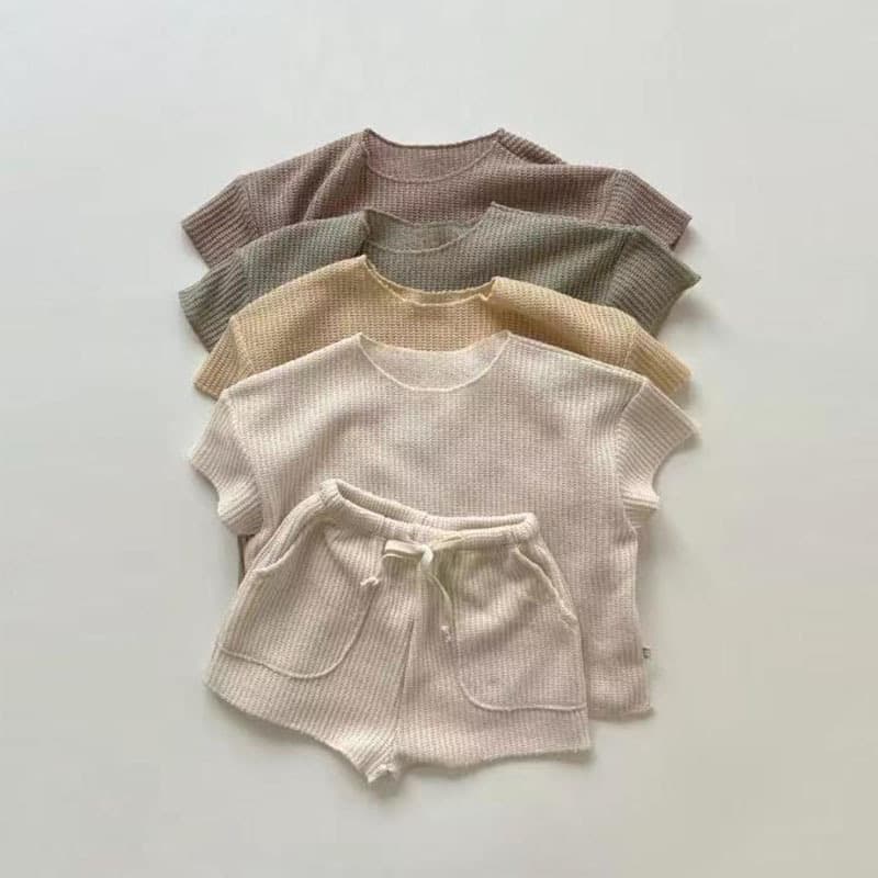 Korean-style Baby & Toddler Fashion Casual Short-sleeve Homewear Set, Loose Knit Sport Two-piece Set