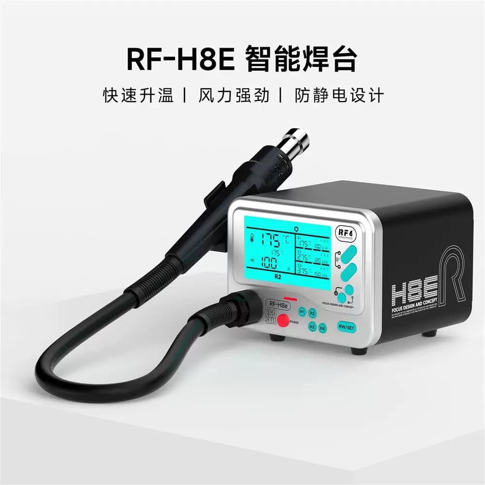 RF4 Smart Soldering Station H8E Hot Air Gun Digital Display Constant Temperature 1200W High Power Repair Anti-static Desoldering Station