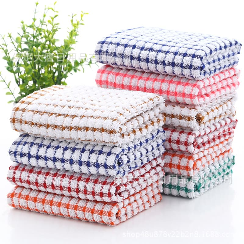 Gaoyang towel manufacturer wholesale tea towel, bubble check large kitchen 75g cleaning towel wholesale.