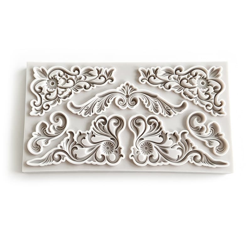 European Vintage Relief Silicone Mold for Fondant Cake Border Decor, Plaster Resin Clay Carving Ornament