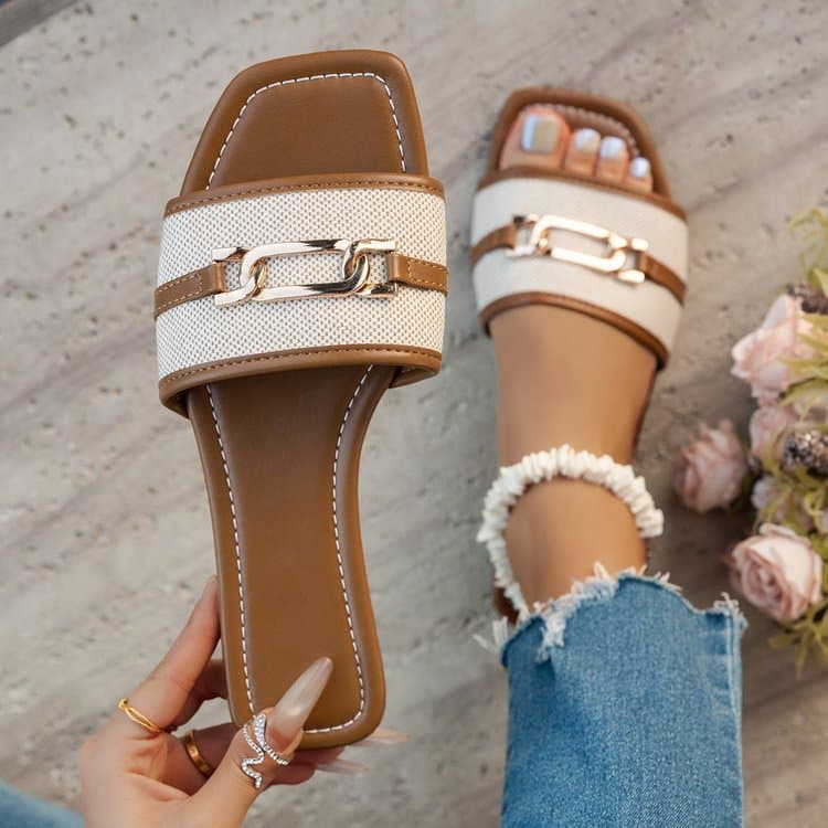 2026 Summer New Export Cross-Border Large Size Flat Slippers for Women 36-43, Suitable for Bulk Procurement Amazon TEMU Drop Shipping