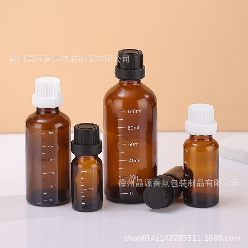 Spot 5ml large cap essential oil bottle 30ml brown essential oil bottle with scale 10ml glass bottle essential oil bottle