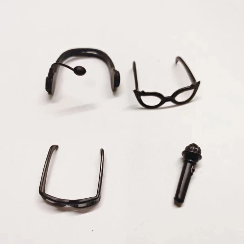 4-piece black rock music set: 16cm headphones, glasses, KTV accessory kit