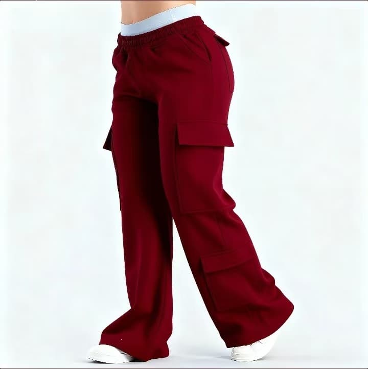 European and American cross-border fashion solid color casual pocket style commuter style trendy loose straight leg pants personality versatile trousers