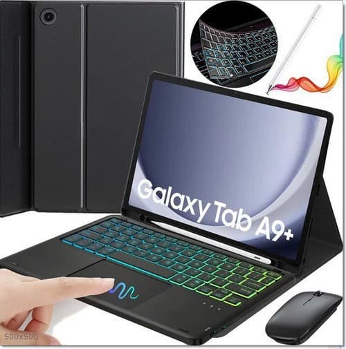 Suitable for Samsung Galaxy Tab A9Plus Bluetooth keyboard case X210 backlit touch keyboard pen slot