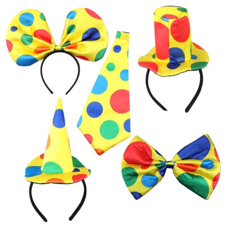 Adult and Kids Clown Costume Party Prop Oversized Bow Tie Clown Collar Headwear