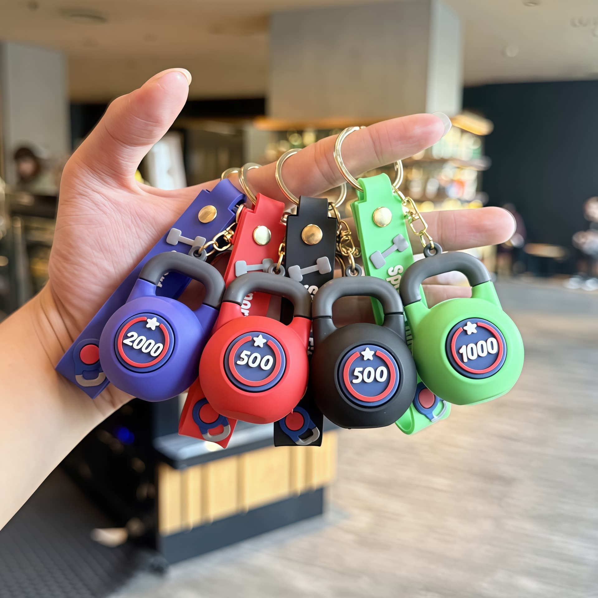 New Dopamine Large Fitness Kettlebell Keychain Accessories Yoga Gym Sports Bag Pendant Dumbbell Wholesale