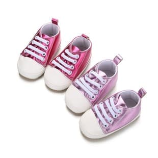 Casual Baby Shoes PU Canvas Shoes Non-Slip Soft Sole Walking Shoes Baby Shoes 0-18 Months Breathable Durable