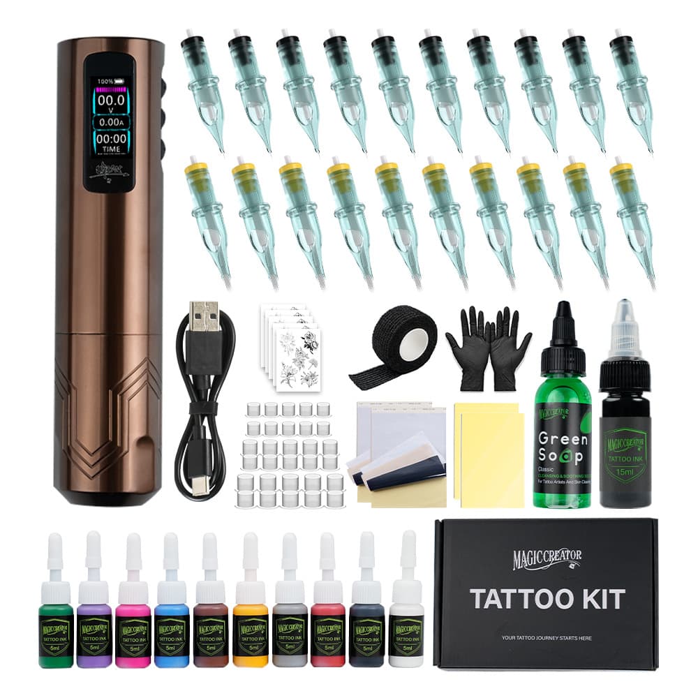 Long Artist Tattoo Equipment URB2 Wireless Tattoo Machine Kit Professional Tattoo Wireless Pen for Lining and Shading