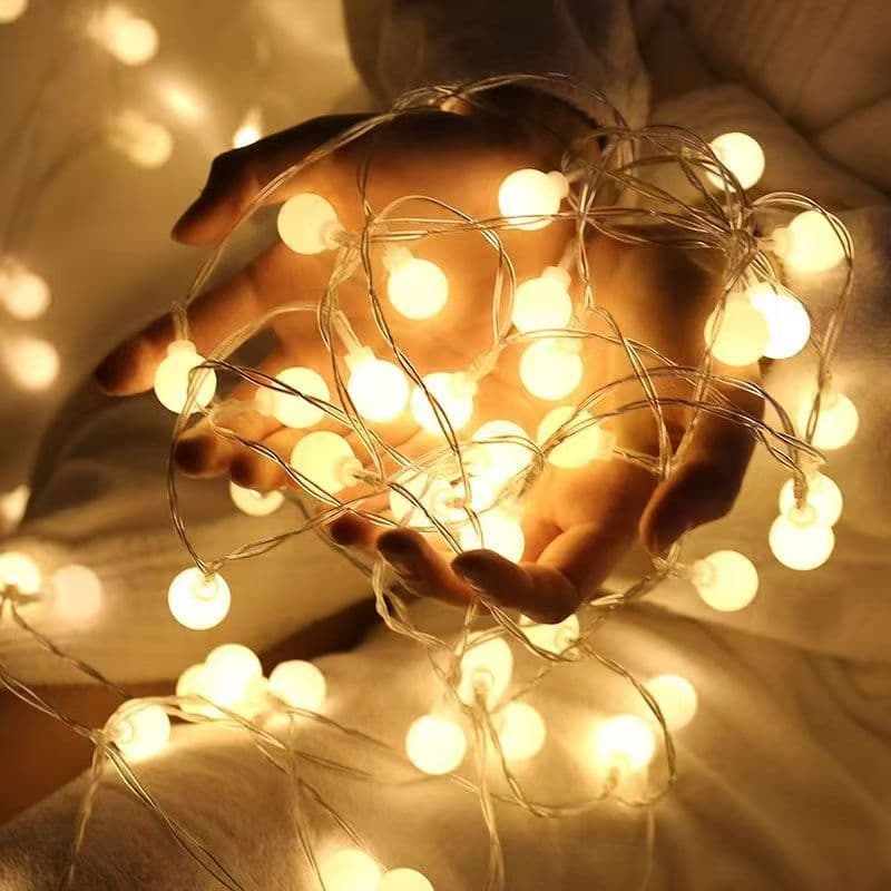 LED Stall Atmosphere Lights, Camping Stall Decoration String Lights, Starry Sky Small White Ball Color Lights, Frosted Small Round Ball String Lights