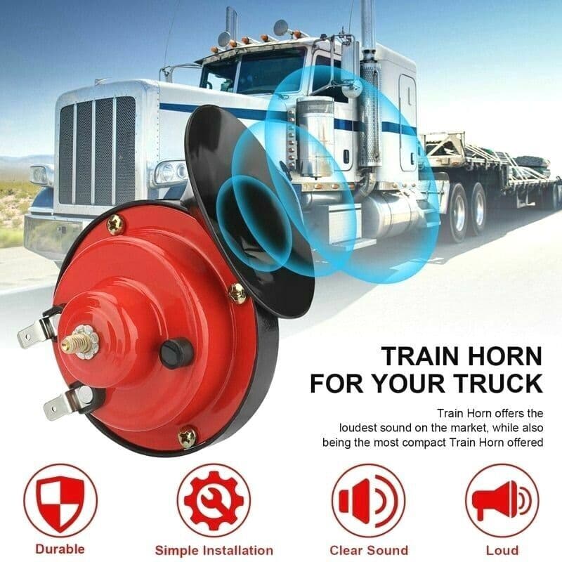 12V High and Low Tone Snail Horn Car Waterproof Electric Horn Generation Train Horn
