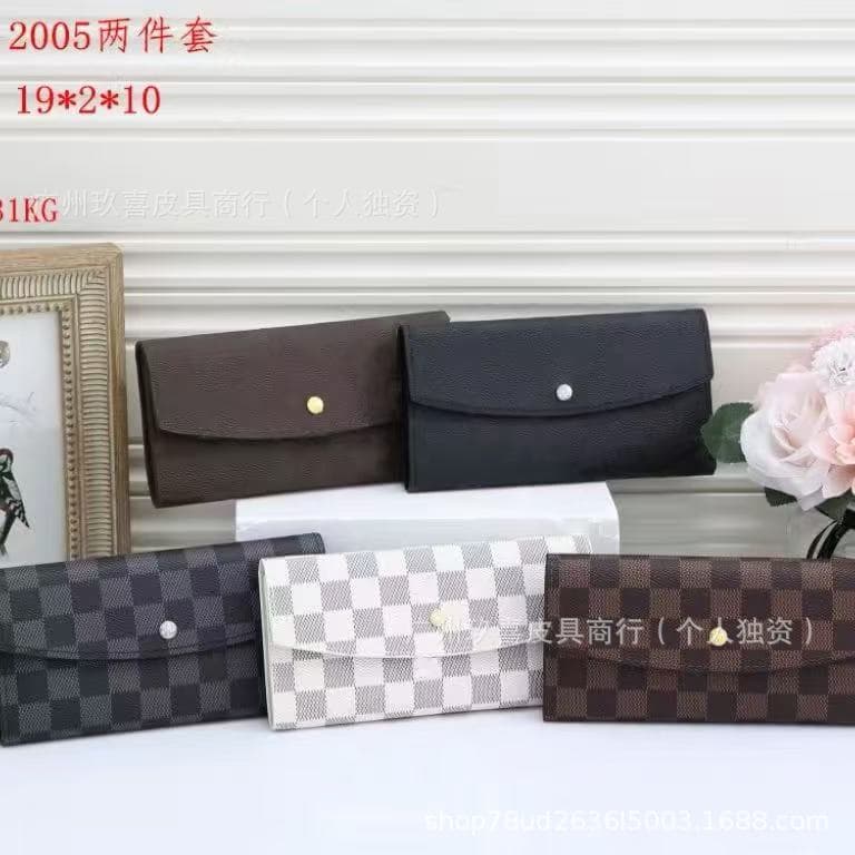 Factory Wholesale Trendy Fashion Portable Two-Piece Wallet PU Women's Printed Multi-Slot Card Holder Long Wallet