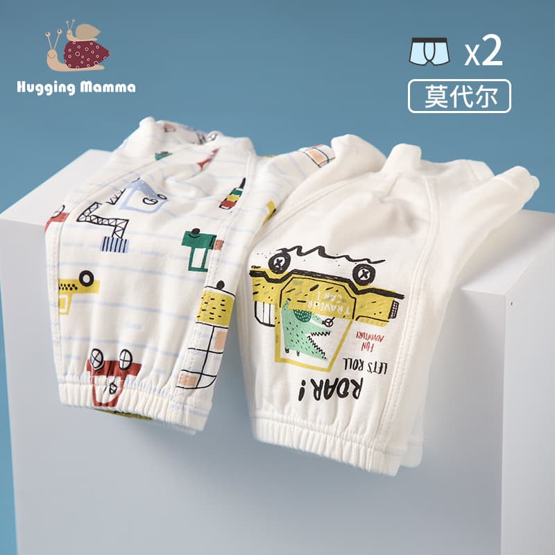 Bambi Children's Underwear 2022 Spring Boys' Boxer Briefs, Mid-Large Child Four-Corner Underwear, Modal Moisture-Wicking