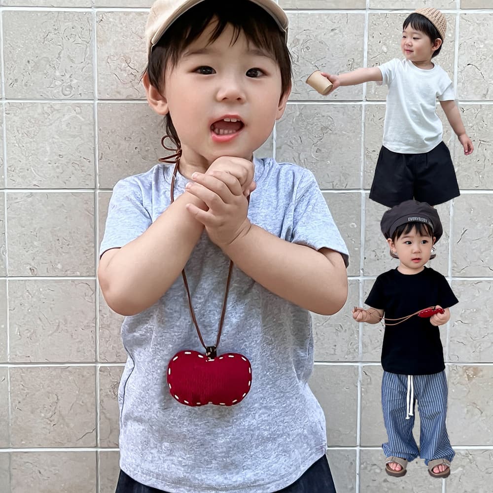 Summer Kids Short Sleeve Comfort Solid Color Boys Girls Regular Shoulder T-Shirt Versatile Basic Cotton Baby Class A Top