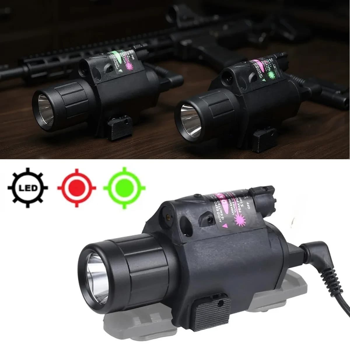 M6 cross-border LED adjustable bottom-mounted red laser integrated flashlight tactical bright light 3-speed adjustable tail line flashlight