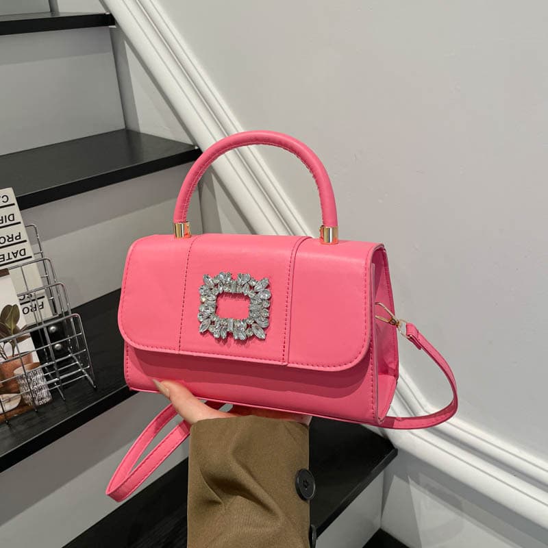 Fashionable Rhinestone-Embellished 2026 Summer New Arrival Light Luxury Trendy Shoulder Crossbody Handheld Small Square Bag for Women