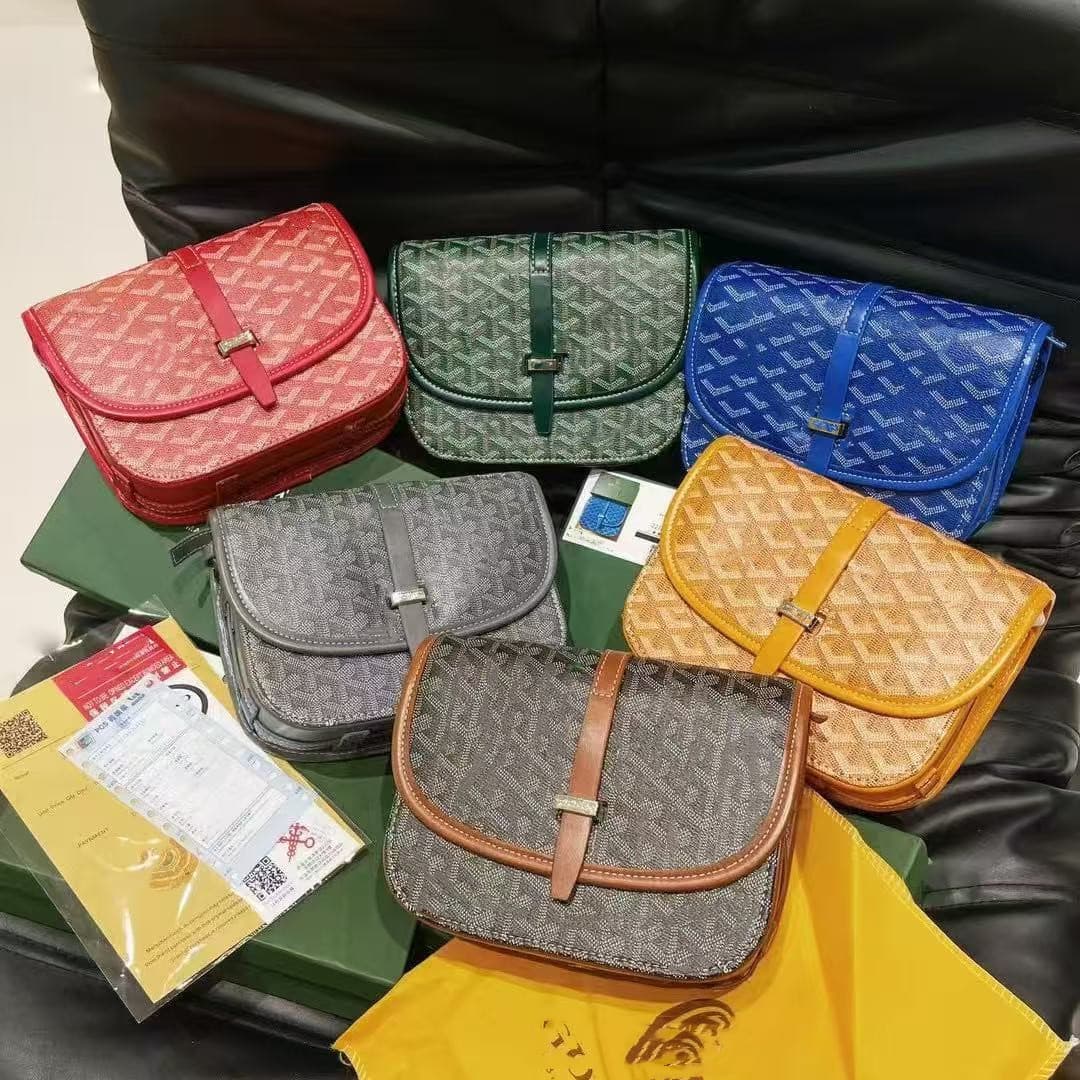 Goyard Classic Messenger Bag Grained Calfskin Saddle Bag Shoulder Crossbody Printed Women's Bag New