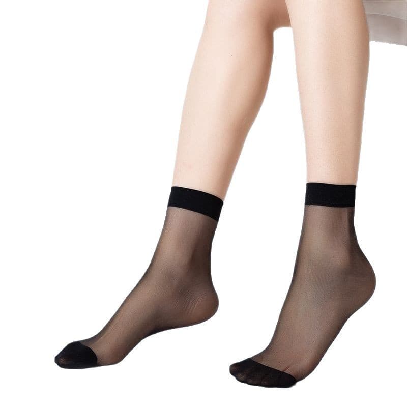 Summer Ultra-Thin Short Stockings Anti-Snag Crystal Stockings Spring Summer Fall Invisible Nude Short Stockings Women Seamless Thin Style