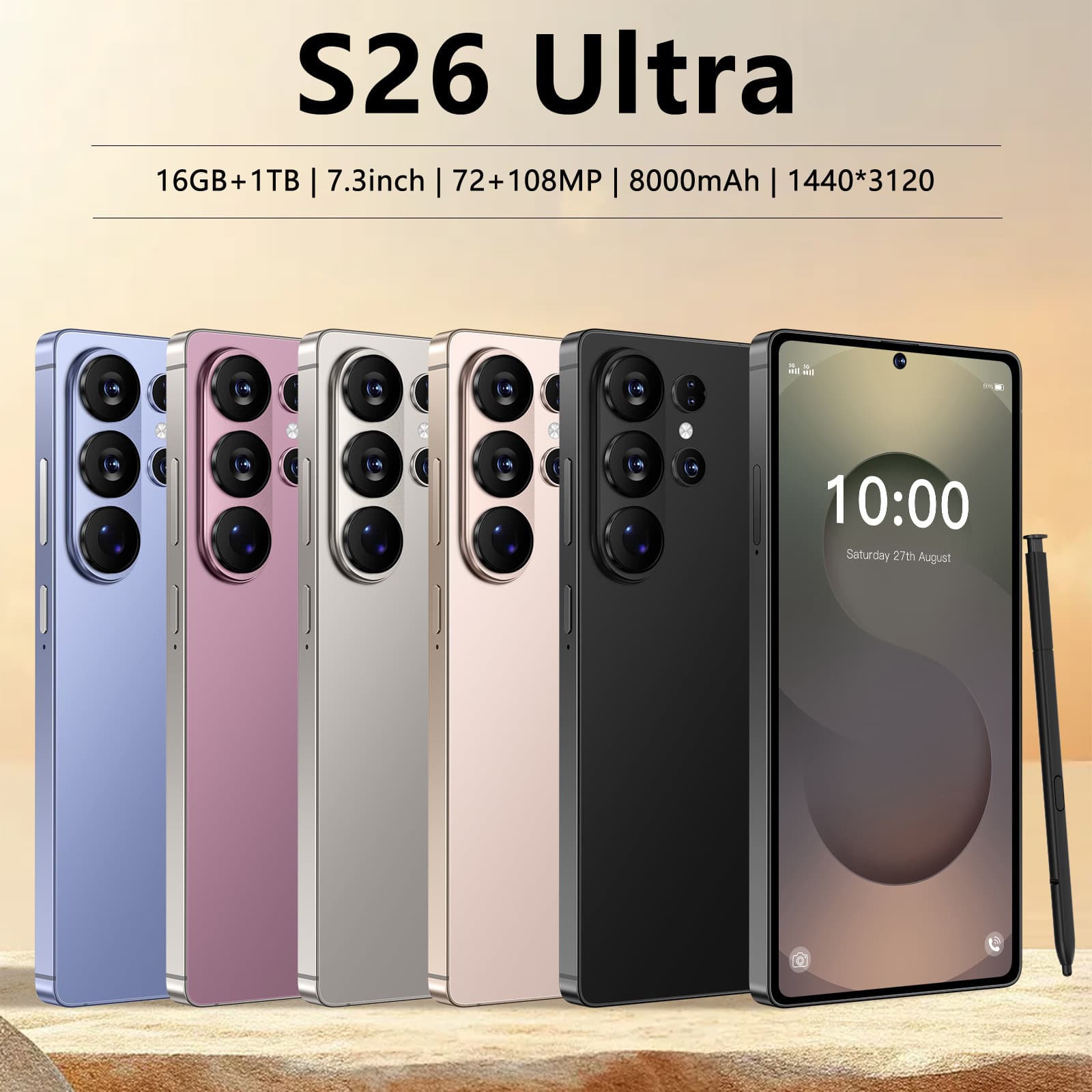 New S26 Ultra Cross-Border Phone 7.3-inch Large Screen 3+64G True 4G Smartphone for Foreign Trade TK Hot Selling