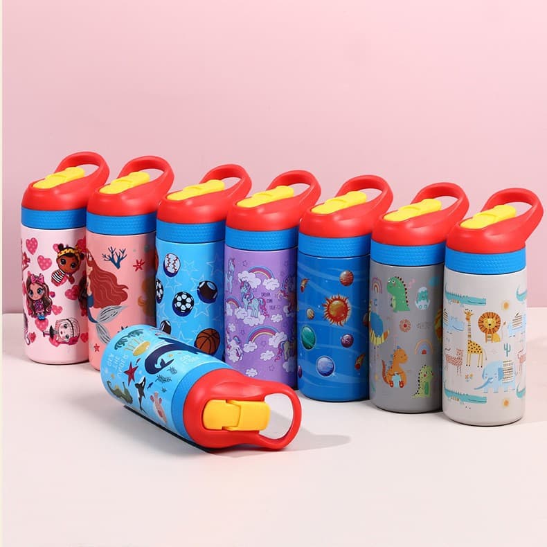Little Cool Boy Duckbill Cup 304 Stainless Steel Kids Insulated Cup Student Straw Water Bottle Outdoor Portable Sports Kettle