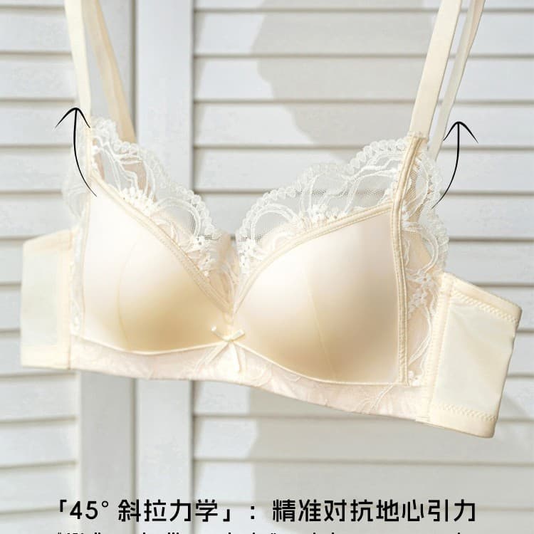 K50 Original Lace Thin Cup Bra for Women Leopard Print Wireless Thin Style Breathable Small Bust No Gap Push-Up Bra