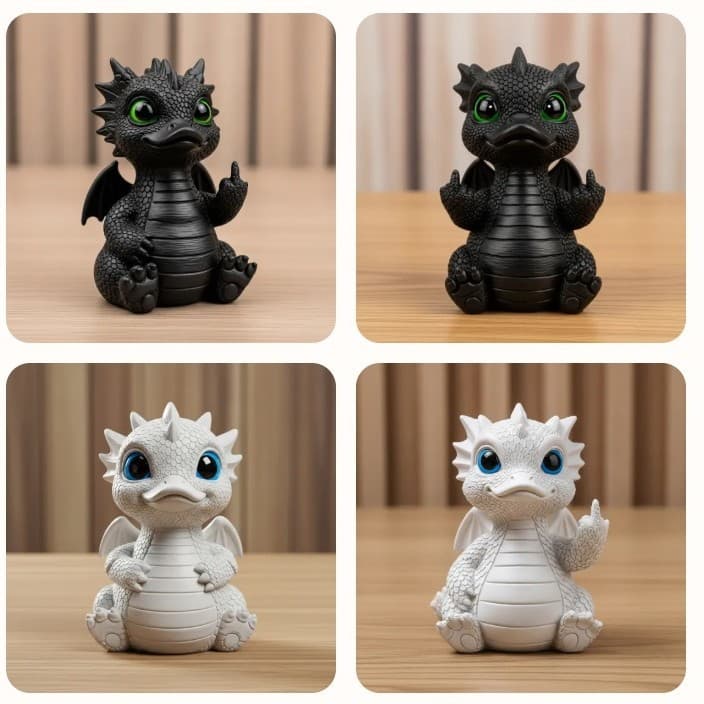 Cross-border new product Cheeky Baby Dragon Figurine interesting middle finger dragon home decoration gift
