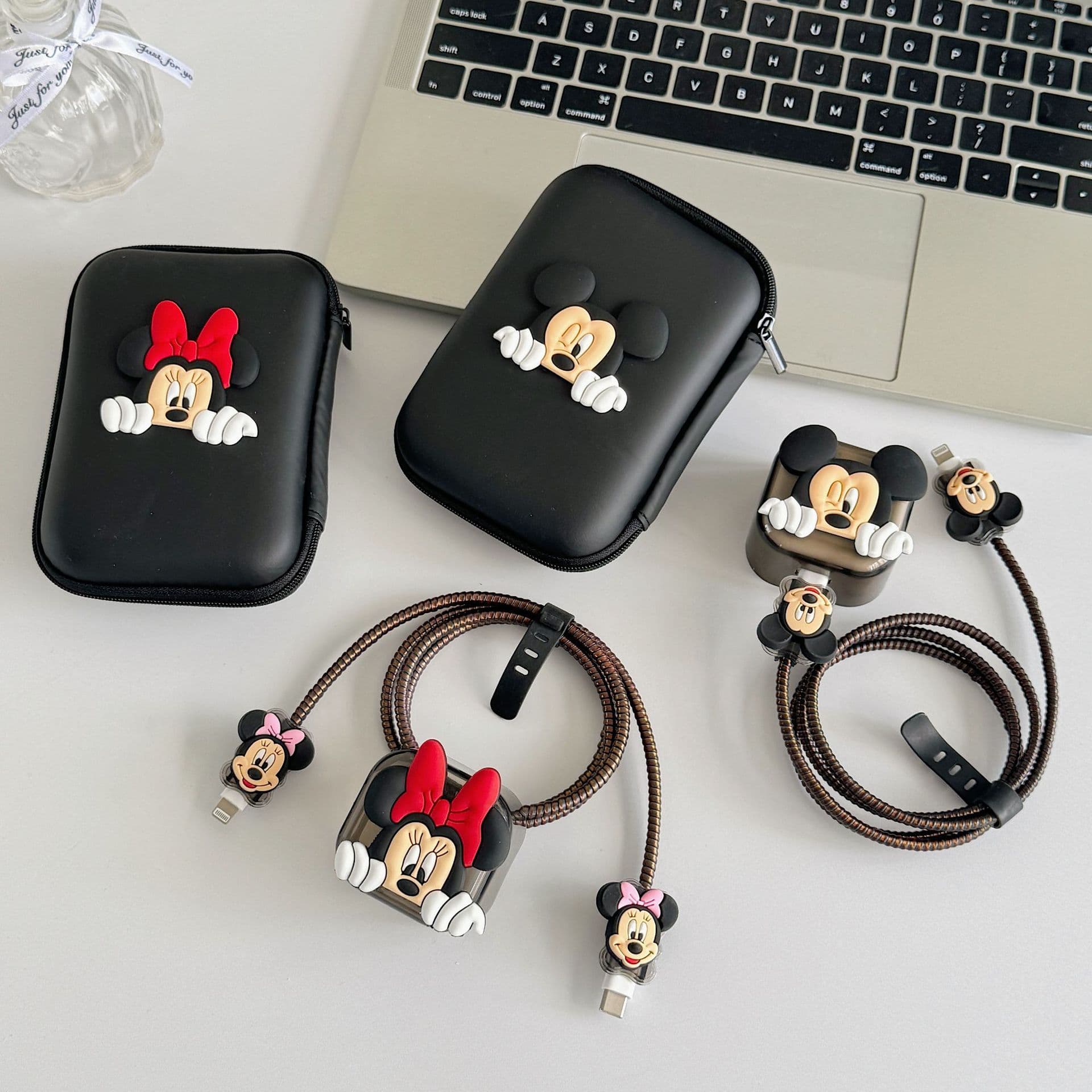 Cartoon Charger Protective Cover Suitable for Apple 20W British Standard Fast Charging Head Data Cable Digital Storage Bag