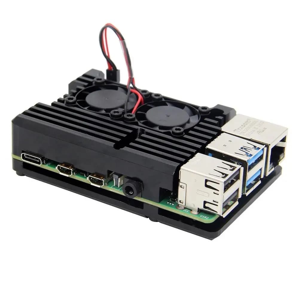 raspberry Pi 4th Generation Heat Dissipation Shell raspberry pi3/4 Shell Fan Accessories Motherboard Box Aluminum Alloy