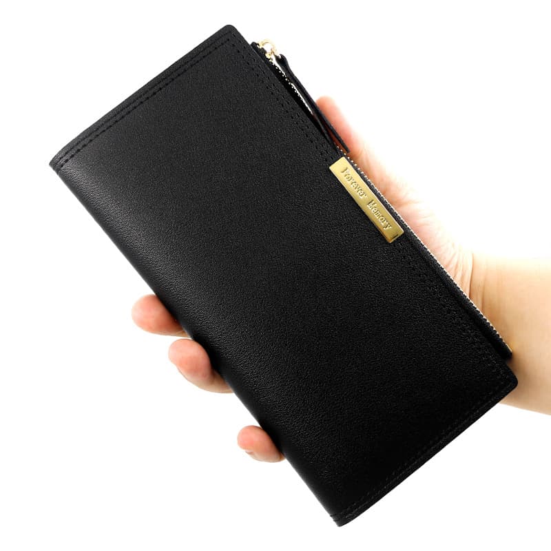 Women's Wallet Korean Style Long Wallet Purse Multi-Slot Two-Fold Clutch Card Holder Zipper Thin Coin Purse