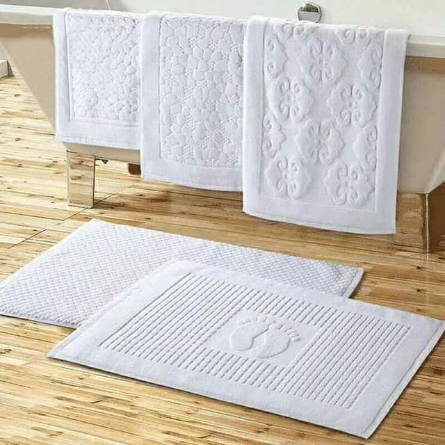 Five-star Hotel Bath Towel All-cotton Bathroom Anti-slip Mat Thickened Absorbent Machine Washable Bedroom Entrance Foot Pad