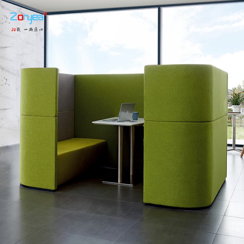 High-back booth sofa and coffee table combination, creative U-shaped minimalist casual business meeting and private negotiation area sofa