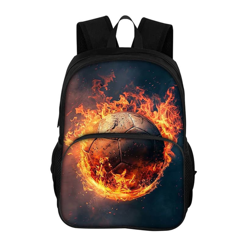 Cross-border Men's Printed Fashion Backpack Football Print Lightweight Casual Large Capacity School Bag